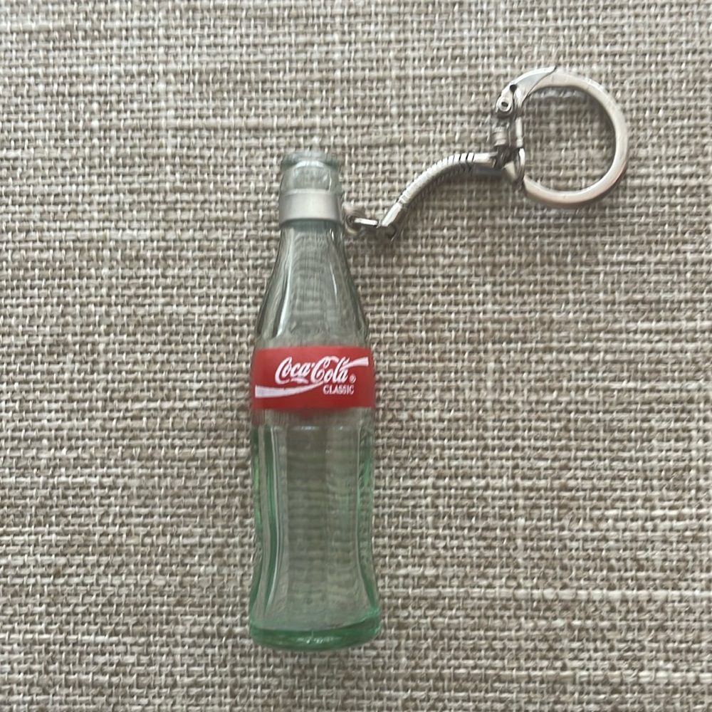 Vintage Coca-Cola Classic Glass Bottle Keychain